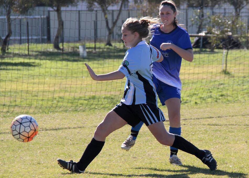 FULL STRIDE: Tanealle Eccleston chases the ball for the Strikers earlier in the season. Finals are here for the girls. Picture: Kelly Manwaring. 
