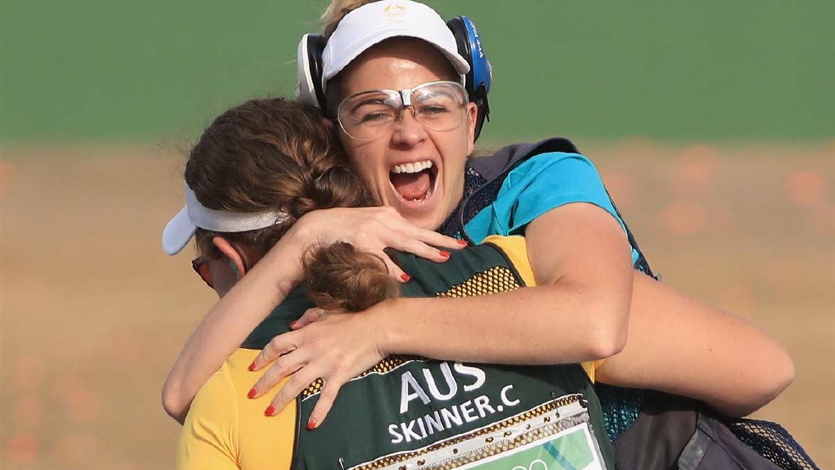 DAY 2: Catherine Skinner wins shooting gold. Pic: Getty Images