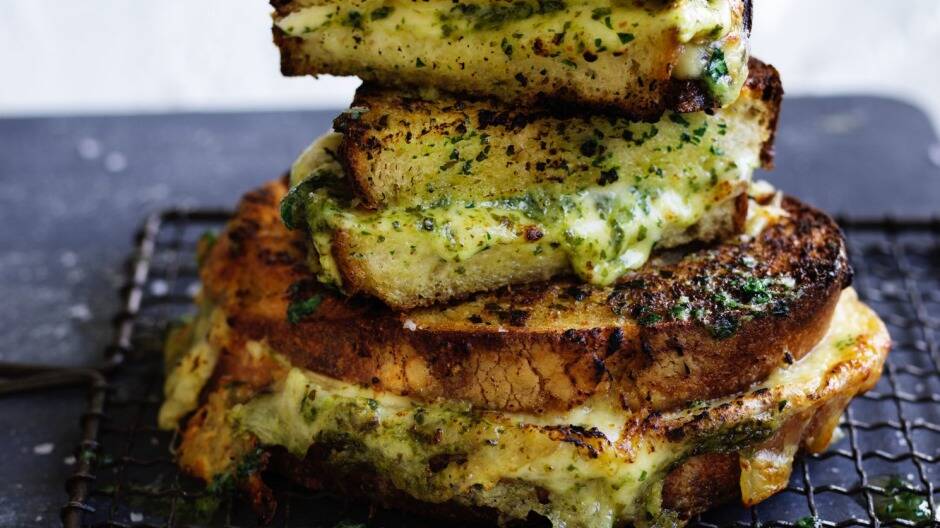 When garlic bread meets toasted cheese sandwich. Photo: William Meppem
