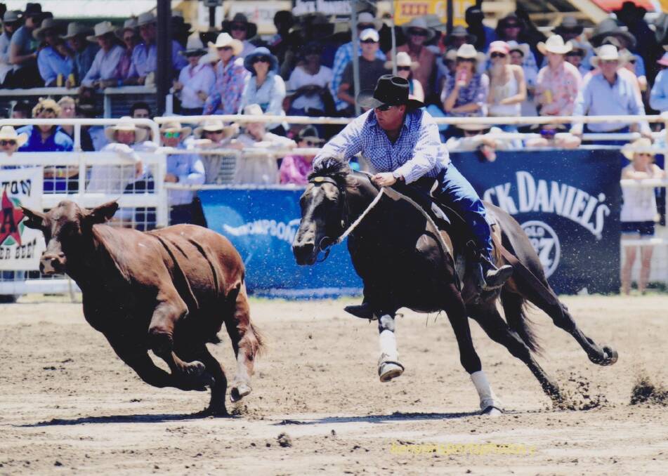HIGH CALIBRE: Simon Dodwell and Wallabah Excel compete in the Maydan Feedlot Champion of Champions. Picture: Kenyon Sports Photos