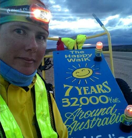 GOING SOLO: Lifeline charity walker Terra Lalirra will be passing through Cootamundra on Sunday on a solo walk around Australia.