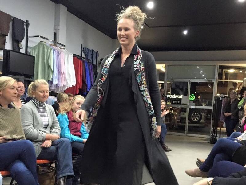 GLAMOUR: It was glitz and glamour at Jack + Jill last week when they held their successful winter fashion parade. Pictured on the catwalk is Kylie Murray.