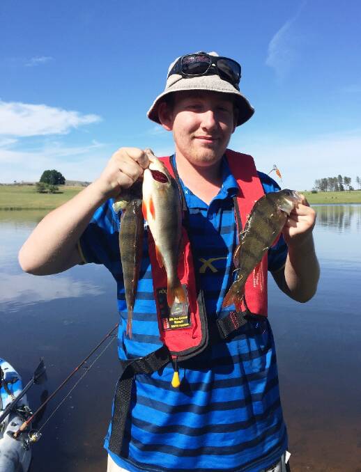 HAUL: Gus Mackay with some reddies from Mannus Lake. Send your pictures to craig@waggamarine.com.au or 0419 493 313.