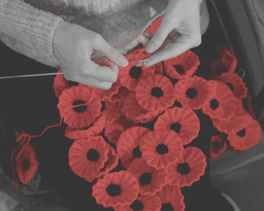PROJECT: Coota Art & Crafts members are knitting red poppies, which will be on display at Southern Cross Retirement Village, for Armistice Day.