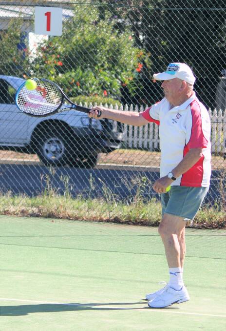 FIGHTING FIT: Roy Cronan, 82, is a member of the Cootamundra Tennis Legends group. See the full group online at cootamundraherald.com.au. Picture: Contributed