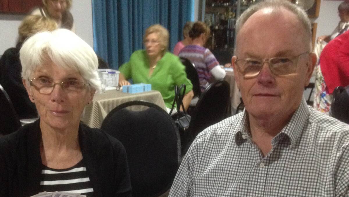 BRIDGE FUN: Mary Last with one of the few male bridge players, Bob Laing. Picture: Contributed