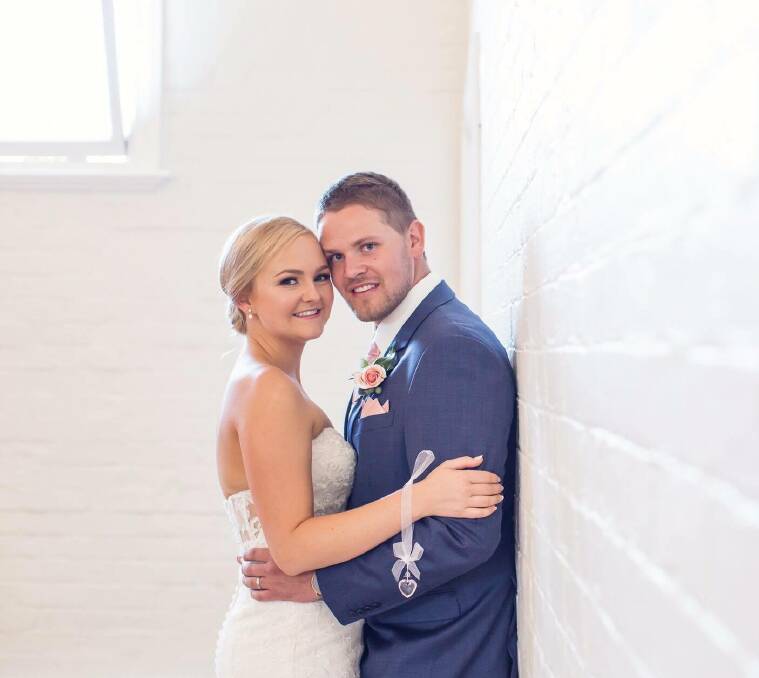 SIMPLY STUNNING: Megan Field and Tim Maguire on their wedding day in March at Cootamundra. Picture: Jackie Pie Design

