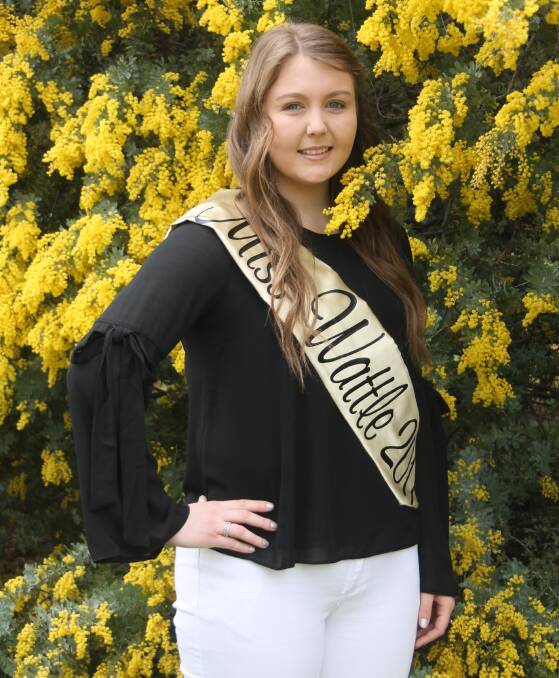 AMONG THE WATTLE: Maddison Baker is looking forward to representing her home town as Miss Wattle 2017. Picture: Jennette Lees 