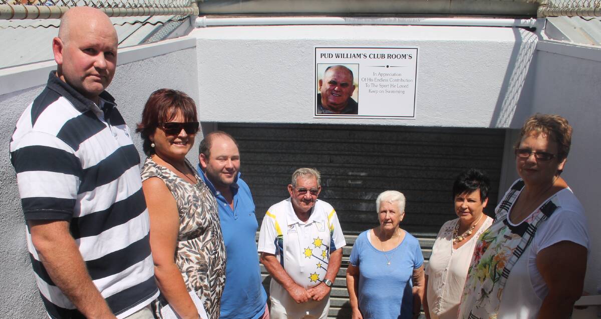 PROUD MOMENT: The Williams family along with SISA president Mike Donnelly during the unveiling of the Pud Williams Club Rooms. Picture: Jennette Lees