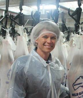 Member for Cootamundra Katrina Hodgkinson visits the Cootamundra abattoir in 2012 while it was still GM Scott at a time when she was Minister for Primary Industries and Minister for Small Business.