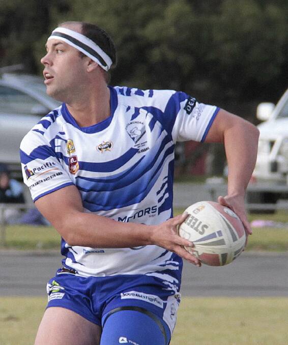 TRY SCORER: Bulldogs Co-coach Luke Berkrey once again led from the front on the weekend against Junee and featured among the try scoring points. 
