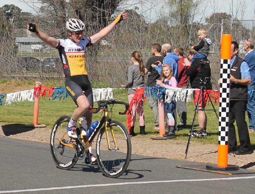 FIRST PAST THE POST: Ben Hill was first across the line in last year's 60th Cootamundra Annual Classic and recovery race.