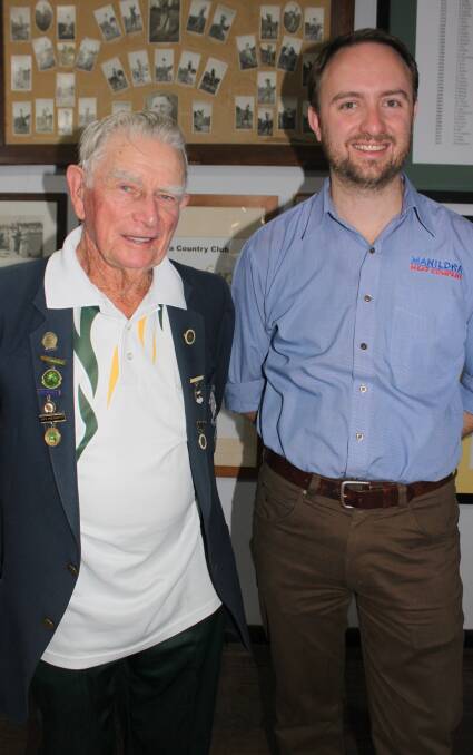 LASTING PARTNERSHIP: Veteran's Day organiser Arthur Ward with James Martel of Manildra Meats, major sponsor for the tournament. Picture: John Malone