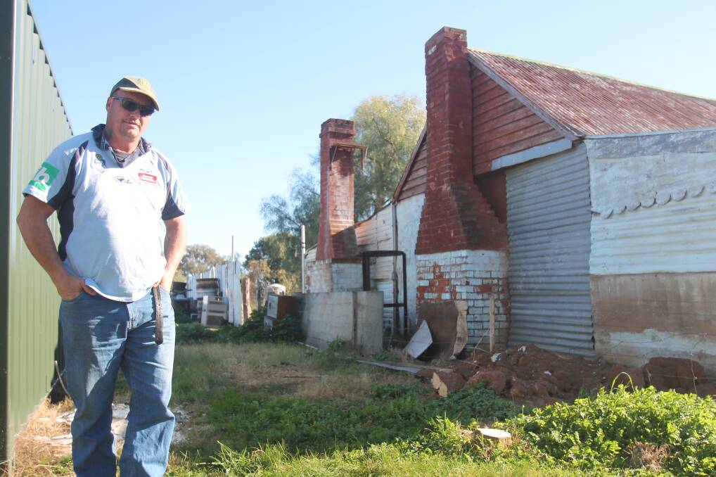 Dan Hampton stands where his imported Nissan ute was stolen from his property in Bethungra. Picture: Lachlan Grey