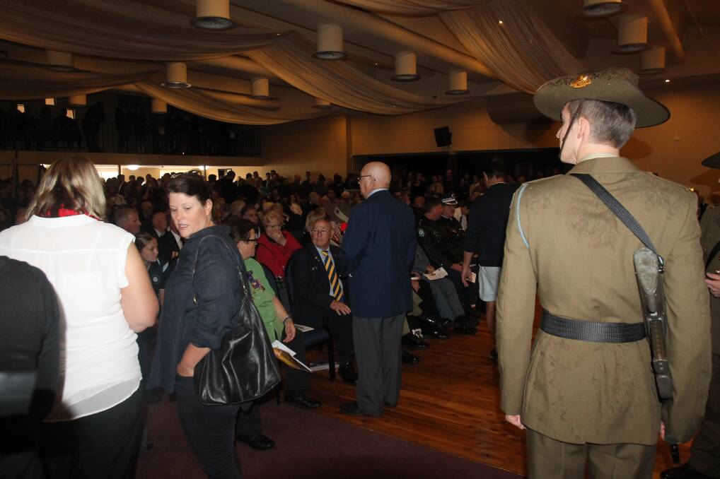 STANDING ROOM: Seats were a premium at the Cootamundra Commemorative Service. Picture: Lachlan Grey