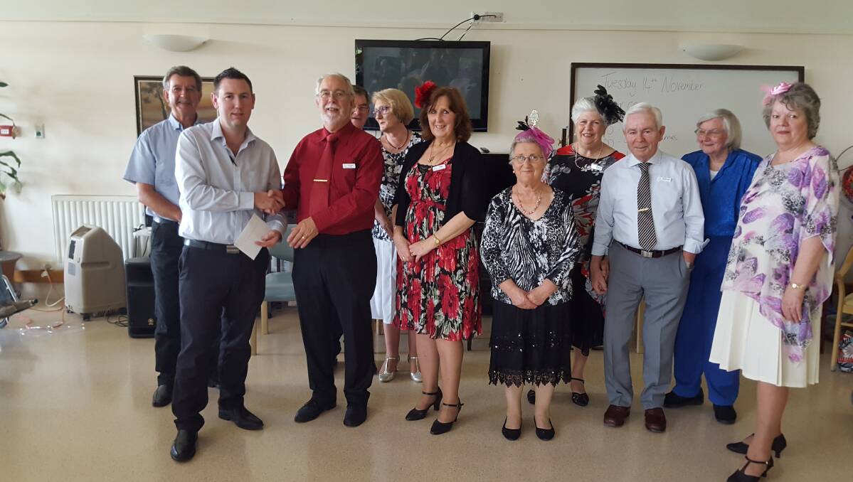 WELL DONE: Cootamundra Dancers present the Cootamundra Nursing home with a $200 donation following their concert at Dickson Hall. Picture: Contributed