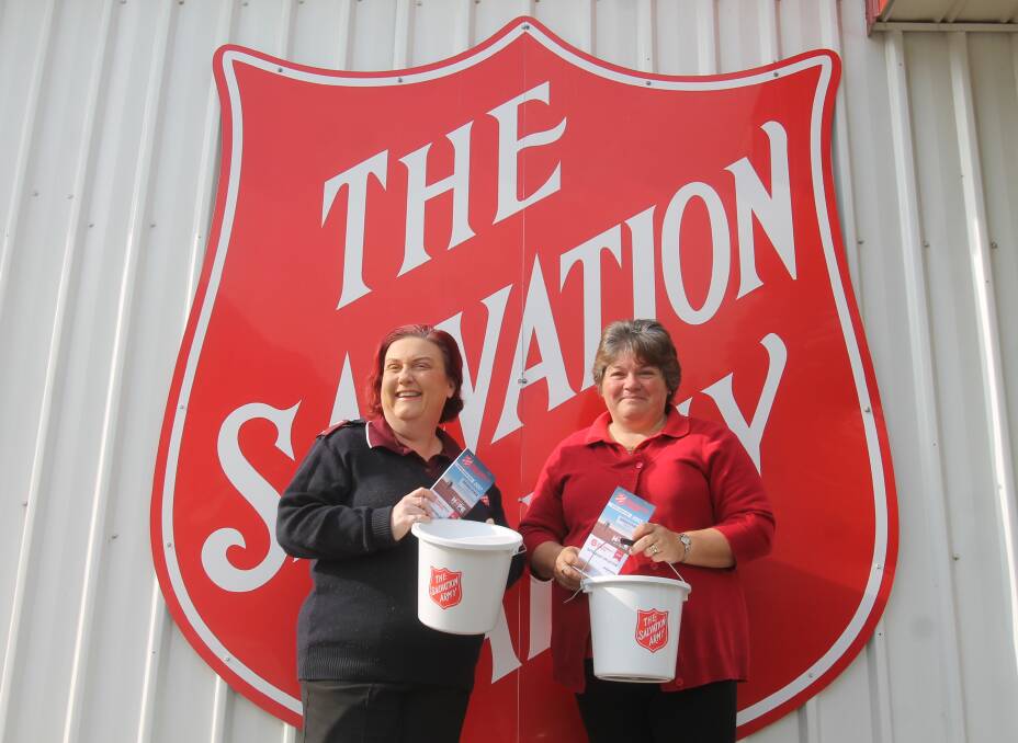 KNOCK KNOCK: Regional minister Lesley and Cootamundra store manager Kate O'Brien are drumming up support ahead of the Red Shield Appeal. Picture: Lachlan Grey. 