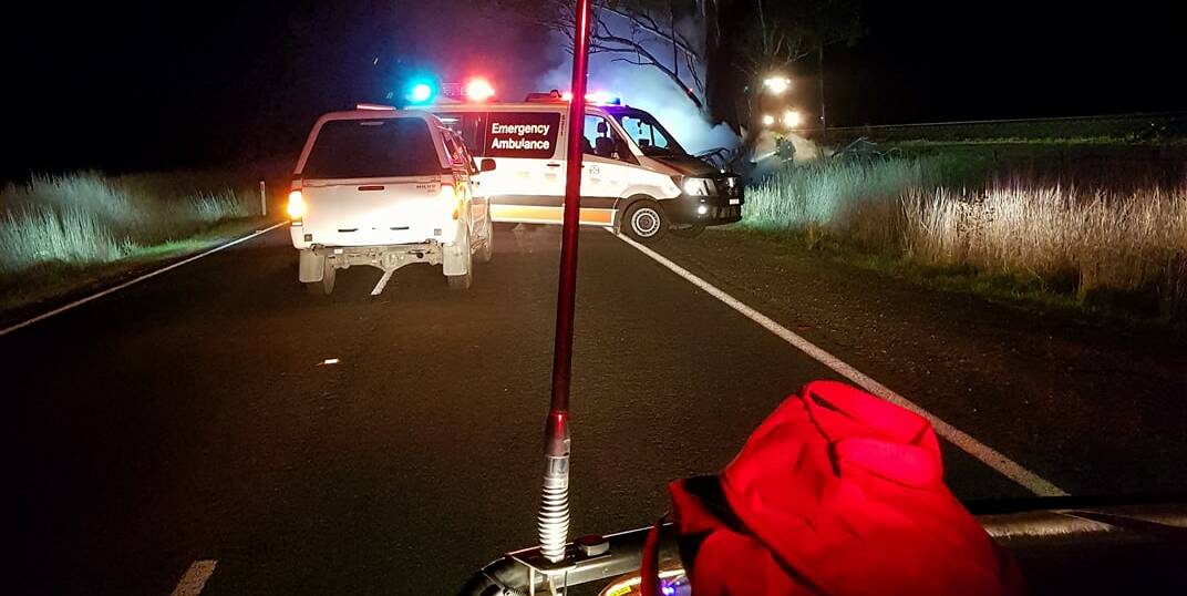 EARLY MORNING CRASH: Michael Van Baast attended a serious car crash on Sunday morning and assisted the driver while contacting emergency services. Picture: Contributed