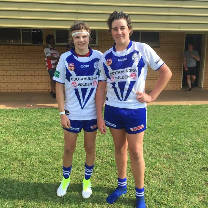 YEAR OF THE DOG: U16 Bulldogs Jaydan D'Aran and Brendan Kelleher featured in Cootamundra's drought-breaking victory over Young and will shape up again in this weekend's pivotal clash against Temora. Picture: Facebook