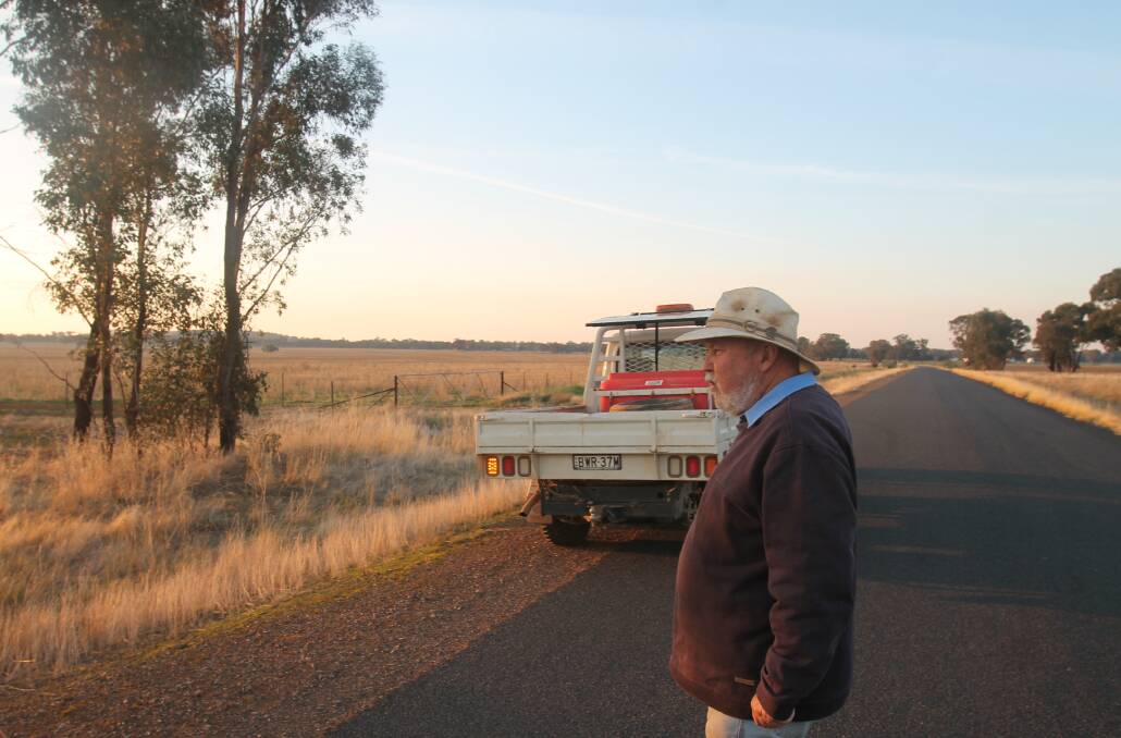 NO RAIL: Tony Hill is one of the many property owners who stand to suffer from the proposed Inland Rail Link between Illabo and Stockinbingal. Picture: Lachlan Grey. 