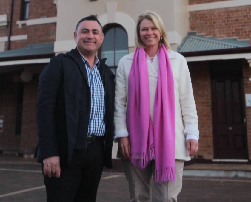 TIME FOR CHANGE: NSW Deputy Premier (pictured left alongside state MP Katrina Hodgkinson) has called for a diversified local economy. Picture: Lachlan Grey