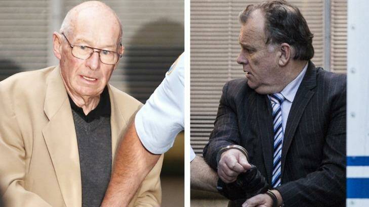 Convicted corrupt NSW police Roger Rogerson, left, and Glen McNamara during their trial for murdering Jamie Gao.