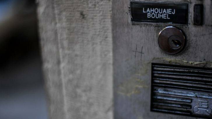 Mohamed Lahouaiej-Bouhlel's name as seen on the intercom of his apartment building in Nice. Photo: David Ramos/Getty Images