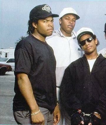 American hip-hop artists NWA, the subject of teh band biopic <i>Straight Outta Compton</i>.  Photo: Publicity