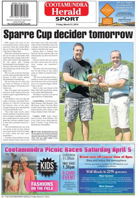 Cootamundra Herald front and back pages 2014 | January - March