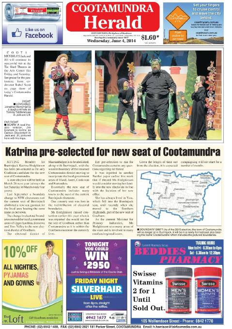 Cootamundra Herald front and back pages 2014 | April - June