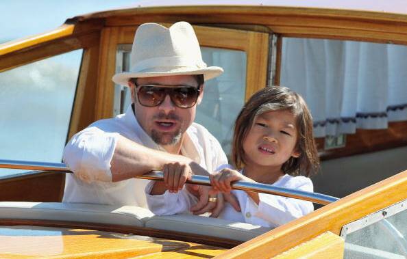 Brad Pitt takes some time out with son Pax Thien Jolie-Pitt.