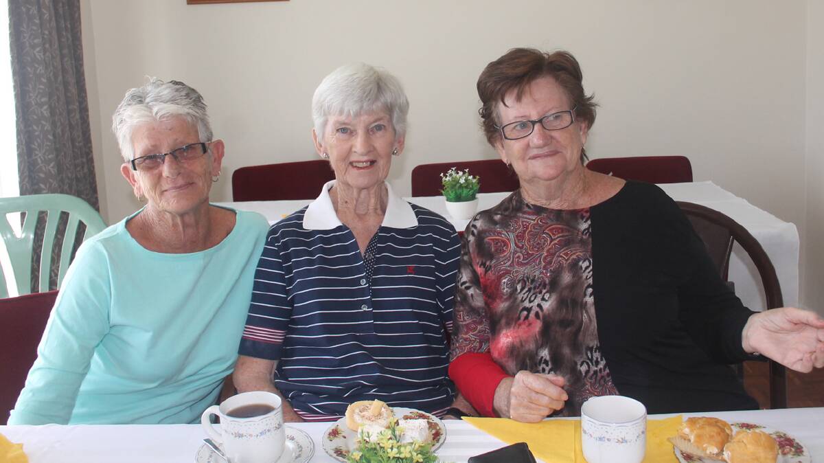 PLEASANT OUTING:
THESE ladies Rhonda Michels, Marion Bartlett and Rita Battye were seen out at the highly successful All Day Cuppa at the home of Jill and Tom Dodwell.