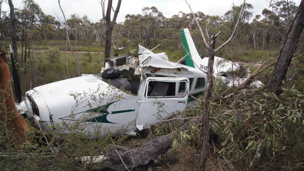 LUCKY ESCAPE: This Cessna 206 crashed in Morton National Park last October after leaving Cootamundra Airport. The pilot sustained only a minor injury. Photo: ATSB