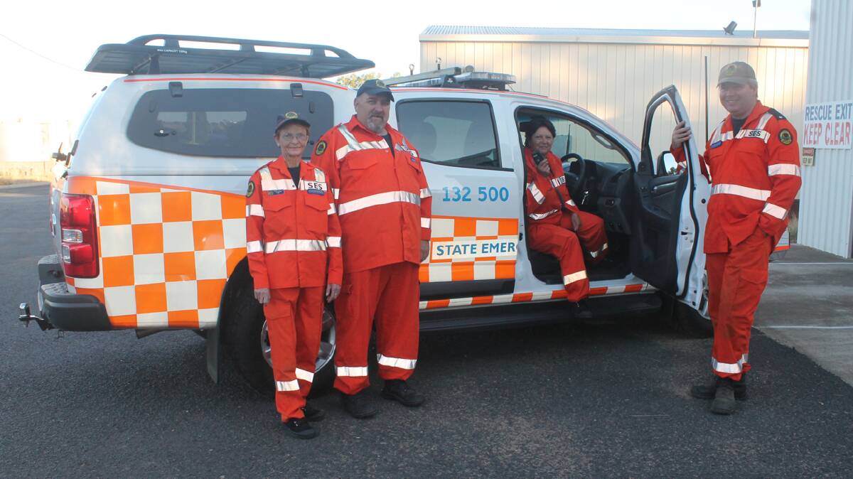 CRUISING: Cootamundra SES members (from left) Shirin Baxter, Chris Laurence, Carla Lebreton and Jason McDonell could not be more thrilled with their brand new SES vehicle which has already been used on a number of jobs. 