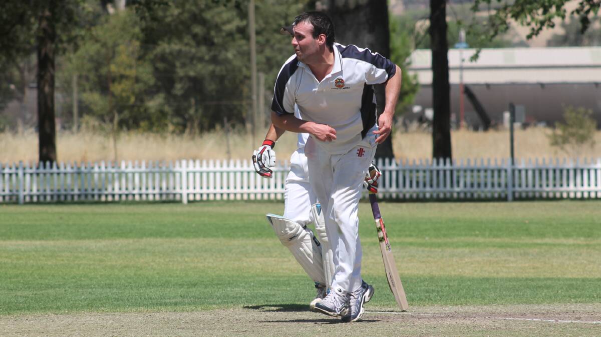 BOWLING WELL: Tom Crowder follows through while playing for the Central Bears in their game against Temora on Saturday. 
Photo: Melinda Chambers