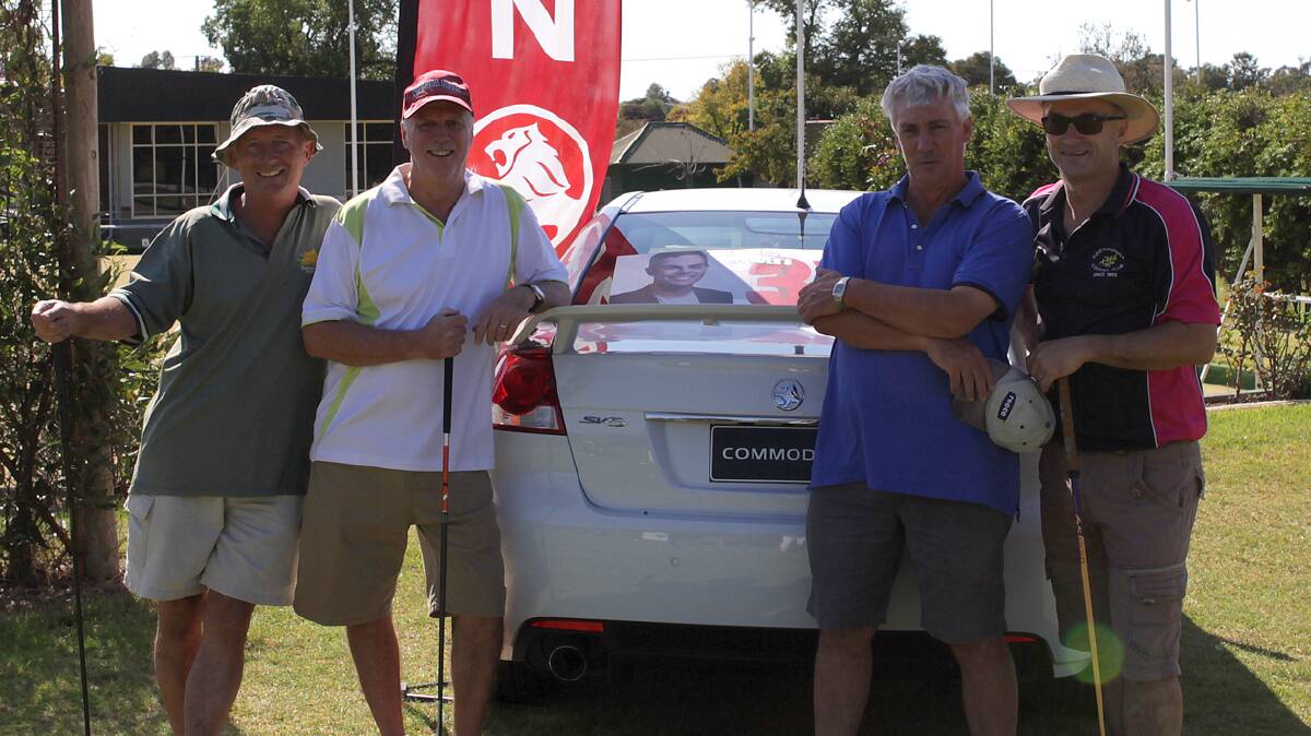  GOOD DAY: Lining up in the corresponding Holden Scramble round last year were the team of (from left) Michael Millar, David Hume, Rob Hargreaves and Greg Lynch. This Sunday is the first round of the Holden Scramble with a 12noon shotgun start. 
