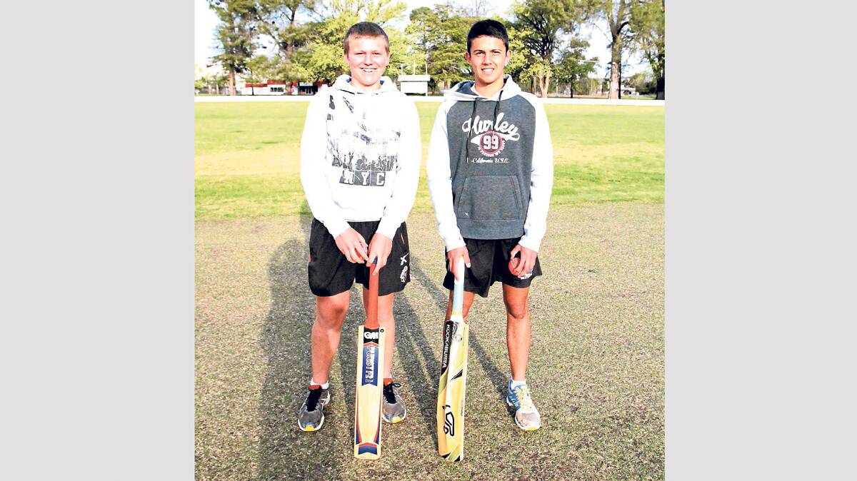  PREPARED: Cricketers Zac Craw (left) and Ryan Connell side by side at Albert Park. Both of the boys from Cootamundra are 16 years old, and will represent Northern Riverina at the Gorrel Cup next week.
