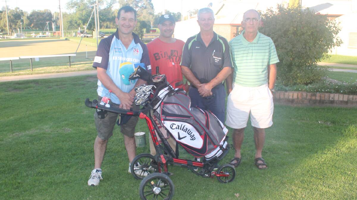 WINNING QUARTET: Booking their place in the regional final of the Holden Scramble following a win on Sunday at the Coota course are (from left) Ric Becquet, Scott Millar, Bruce Carberry and Des Rowe. 