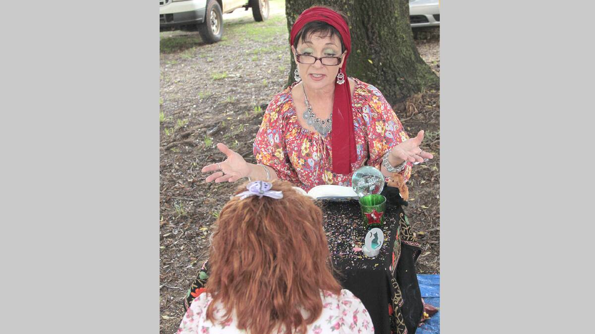 GREAT FUN: Marianne McInerney’s acting experience came into play as a gypsy fortune teller at the fair. 