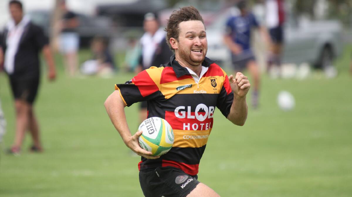 POWERING ON: This burst of speed from Bob Scott in the Cootamundra Tens Tournament resulted in a Tricolours try. If he can bring the same form to tonight’s game Coota will be better for it. Bob will take on the co-captaincy tonight with Pip Carter. 