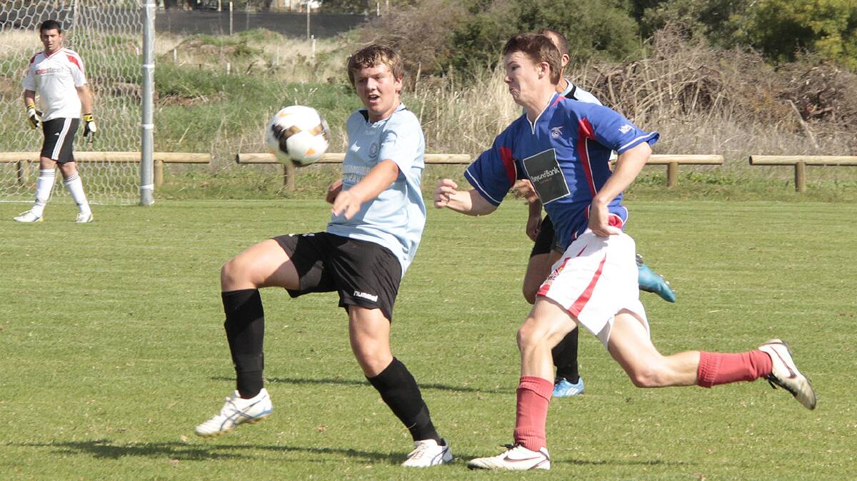 TEENAGE SENSATION: Zac Craw had a terrific game in first grade for the Cootamundra Strikers on the weekend finding the back of the net on the way to the Strikers’ 12-nil win in town. 

