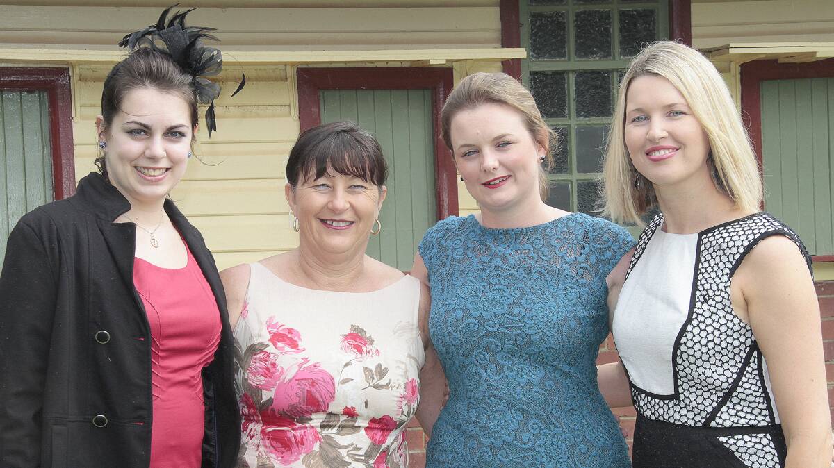 CATCHING UP: Pictured at the Cootamundra Picnic Races on Saturday were Aley Harvey, Kyla Wallace, Sam Brown and Kristen Last.