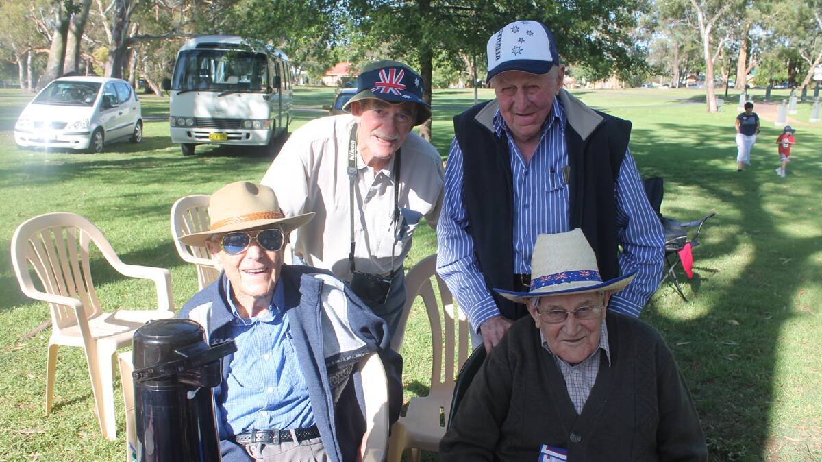 Pictured standing are Clarrie Power (left) and Ray Clark while seated are Harold Jamieson and Gordon Bateup. 