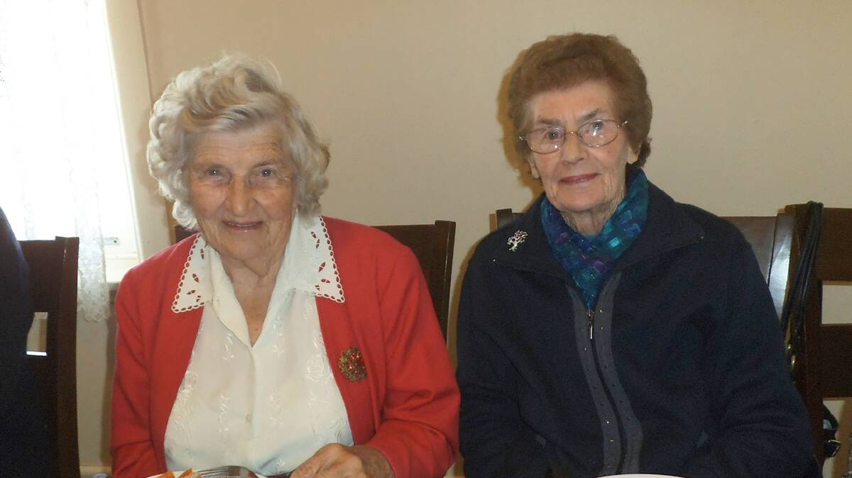 MONTHLY LUNCHEON:
The monthly luncheon of the War Widows and Ex-Servicewomen is back in action with the March gathering at the Family Hotel taking place on Monday last.
Two of the regular attendees are pictured here Mavis Kirley and Marcia Crowe.
