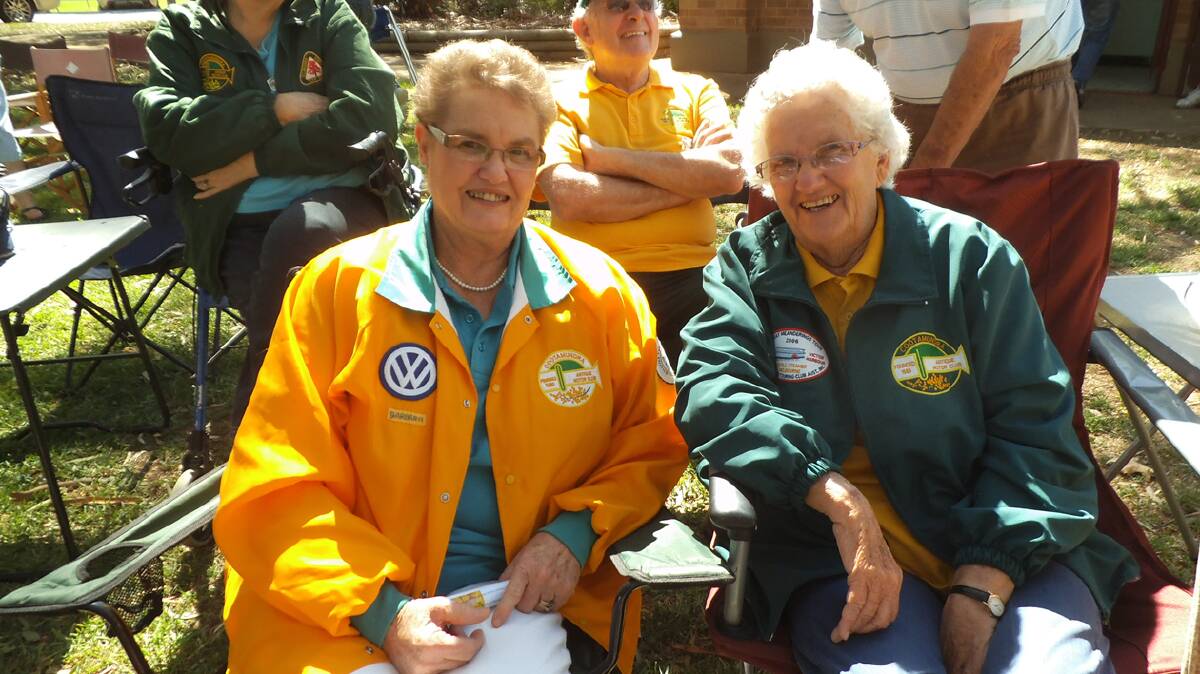 CAR CLUB LADIES:
These two ladies were enjoying the Australia Day celebrations taking place in Jubilee Park Barbara Armour and Trish Stewart. 