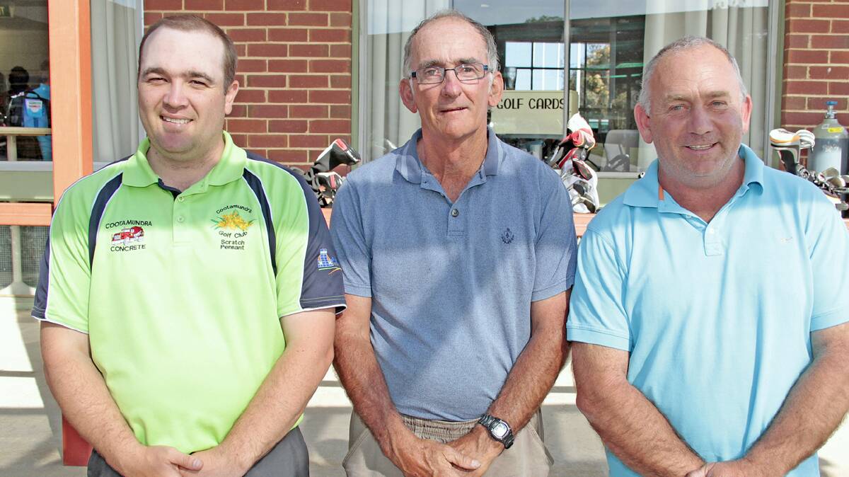 WINNERS: Golf Champions crowned last Sunday at the Golf Course were (from left) A Grade winner Brett Lange, B Grade winner Des Rowe and C Grade champ Peter Skillen. The championships took place across two weekends with four rounds played. 
