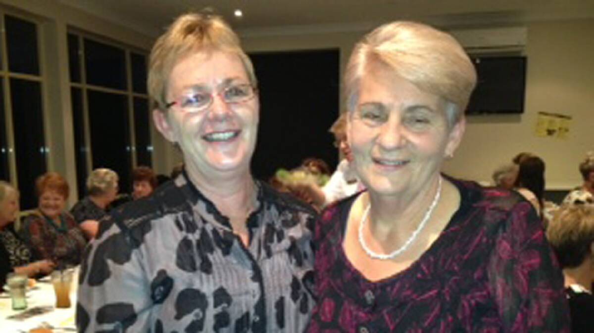 LONG TIME FRIENDS:
The Soroptimist International Cootamundra International Women’s Day Dinner held at the Country Club on Wednesday night was a resounding success.
Guest speaker was former Cootamundra nurse Hilda Fitzgerald pictured here with long time friend Janine Donoghue. Hilda and Janine nursed together at the Mercy Hospital many years ago.