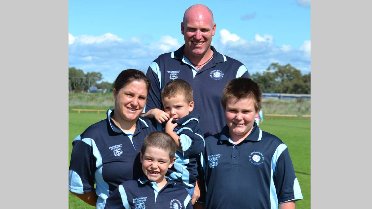 FAMILY SUPPORT: Mick Simons had wife Alana and children (from left) Mitchell, Harry and Andrew on hand last weekend to show support for his 300th game playing for the Strikers. Most of these games have been played in first grade.  

Photo: Kaylene Ashley