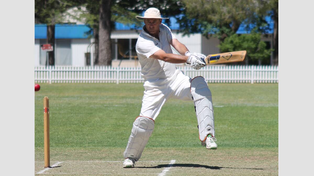 EXCITED: Cootamundra District Cricket Association president John Stephens, in action last year playing a late square cut, is looking forward to the start of the cricket season on Saturday, October 11 with five local sides to contest for the Merrin Cup. 