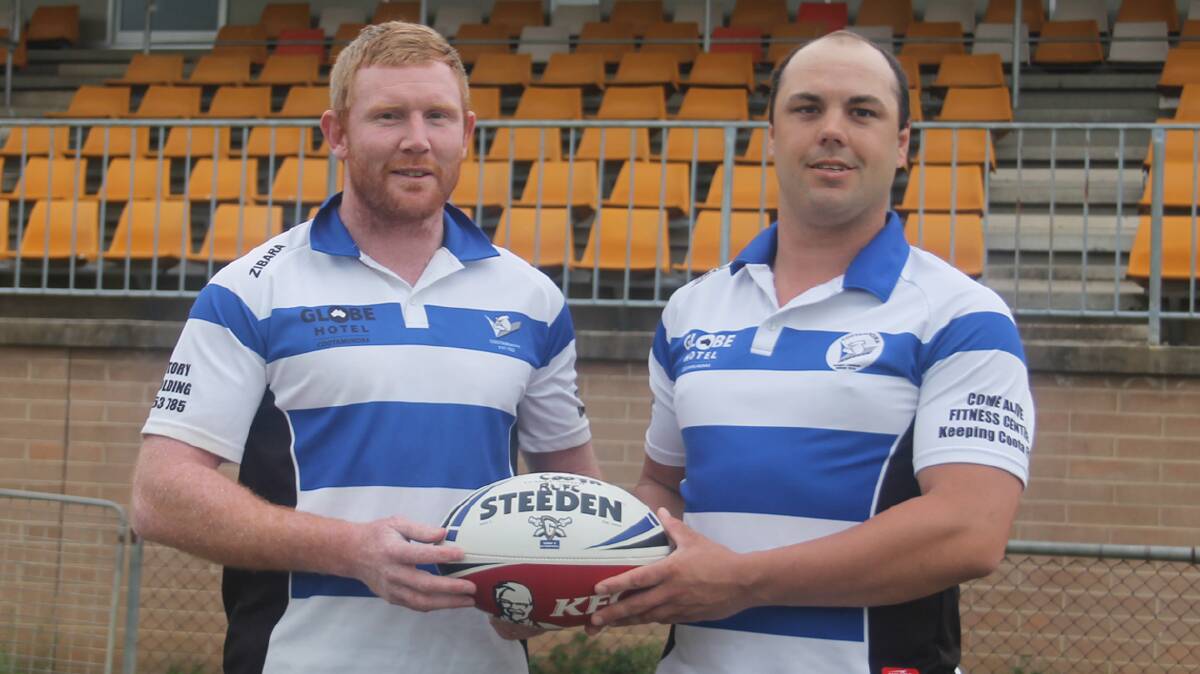  TEAM AT THE TOP: The Cootamundra Rugby League Football Club has appointed Luke Berkrey and Aaron Byrne to co-coach next year’s first grade side - both are looking forward to the challenge. 